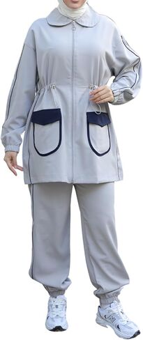 Stylish Hijab Sportswear Set for Muslim Women 2 Piece Tracksuit for Casual Comfort Activewear and Elegance in Saudi Arabia