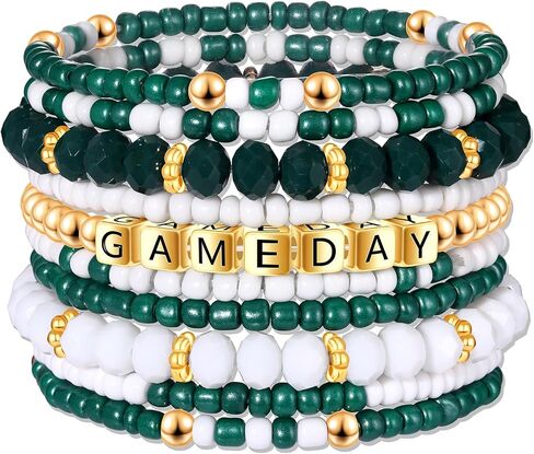 ZOLEAROPY Game Day Bracelets Stack Football Bracelets for Women Men Stackable Game day Bracelet Accessories Football Mom Outfit Jewelry Gifts in Saudi Arabia