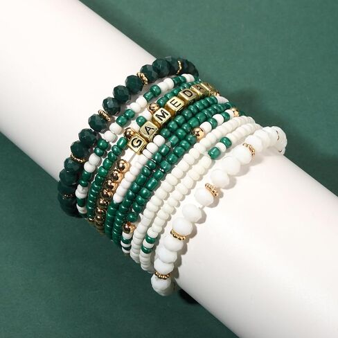 ZOLEAROPY Game Day Bracelets Stack Football Bracelets for Women Men Stackable Game day Bracelet Accessories Football Mom Outfit Jewelry Gifts in Saudi Arabia