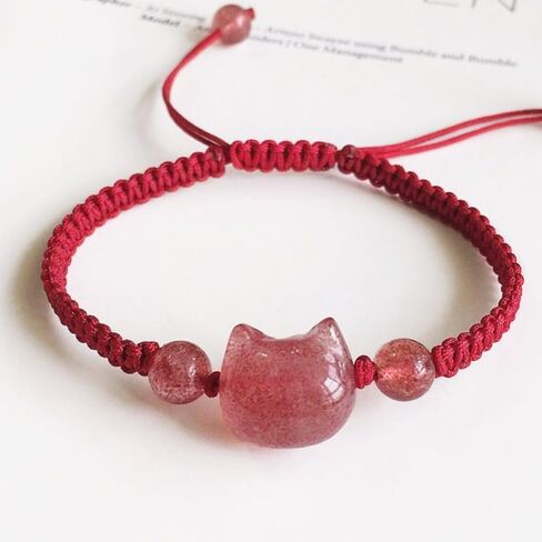 POYAMUSE Cat Bracelets for Women - Lucky Cat Beaded Bracelet Set, Adjustable Kitty Stretch Braided Bracelets for Women in Saudi Arabia