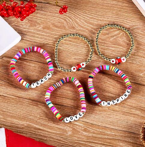 Handmade Beaded Teacher Bracelet Love Teach Inspire Stretch Letter Wristlets Appreciation Gifts Bracelet for Women Teacher Gifts in Kuwait