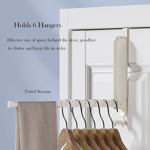Foldable/Retractable Over The Door Drying Rack, Space Saving Behind Door Hooks for Hanging Clothes, Hats, Bags, Towels, Ideal for Travel and Easy to Carry (Gray) in Saudi Arabia
