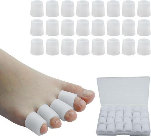 24 Gel Toe Caps, Silicone Toe Protectors, Pain Relieving Toe Wrapping, New Materials, Protect Toes From Friction And Relieve Corn, Blisters, Calluses, And Pain. in Saudi Arabia