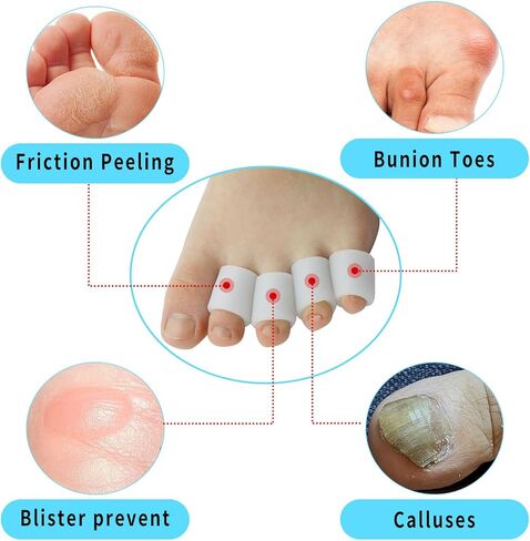 24 Gel Toe Caps, Silicone Toe Protectors, Pain Relieving Toe Wrapping, New Materials, Protect Toes From Friction And Relieve Corn, Blisters, Calluses, And Pain. in Saudi Arabia