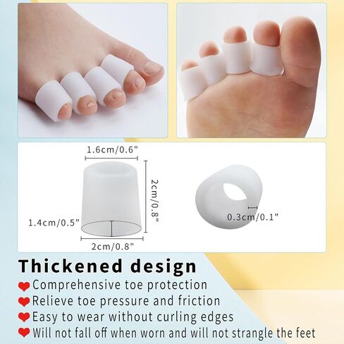24 Gel Toe Caps, Silicone Toe Protectors, Pain Relieving Toe Wrapping, New Materials, Protect Toes From Friction And Relieve Corn, Blisters, Calluses, And Pain. in Saudi Arabia