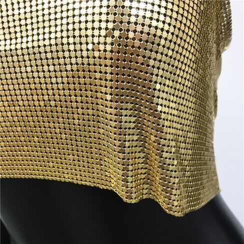 Women's Sparkly Rhinestone Top ， Sexy Metallic Sleeveless Trendy Spaghetti Strap Tube Vest Rave Party Clubwear in Kuwait