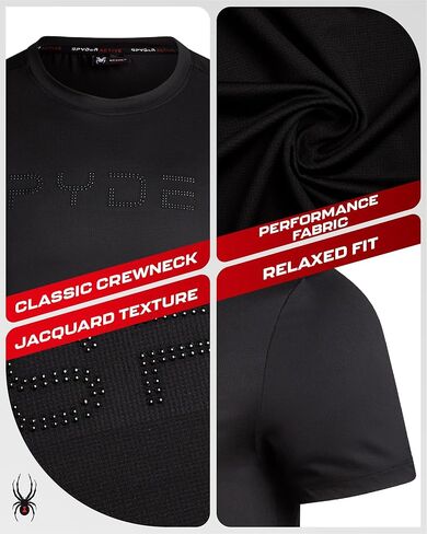 Spyder Men's Workout Shirt - Short Sleeve Quick Dry Moisture Wicking Jacquard Jersey Athletic Shirt (Sizes: S-XL) in Kuwait