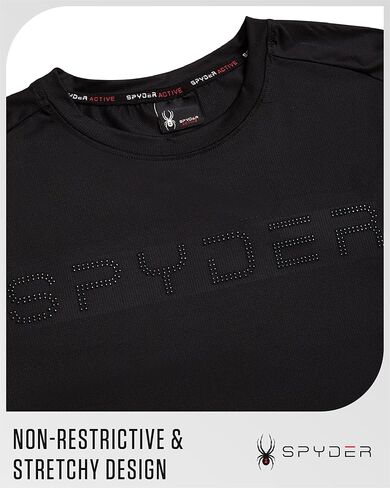 Spyder Men's Workout Shirt - Short Sleeve Quick Dry Moisture Wicking Jacquard Jersey Athletic Shirt (Sizes: S-XL) in Kuwait