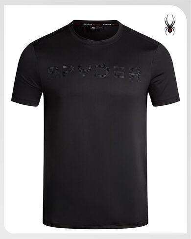 Spyder Men's Workout Shirt - Short Sleeve Quick Dry Moisture Wicking Jacquard Jersey Athletic Shirt (Sizes: S-XL) in Kuwait