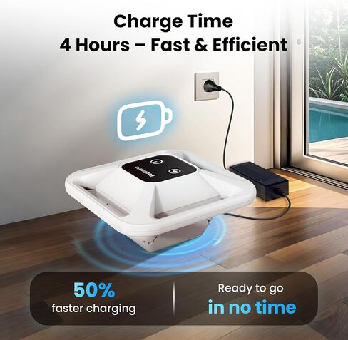 2024 Upgraded Poolmate Hydro 4 Corded Robotic Pool Cleaner, Suitable for Above/In-Ground, Wall and Waterline Cleaning,Dual-Zone Basket Filter, Support App Control,5070 GPH Power Suction in Saudi Arabia