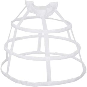 Women's 3 Hoops Petticoat Hollow Out Birdcage Skirt - White, Size 45x55cm, Knee Length, Modern Style, Nylon/Spandex Fabric, Formal Event Skirt