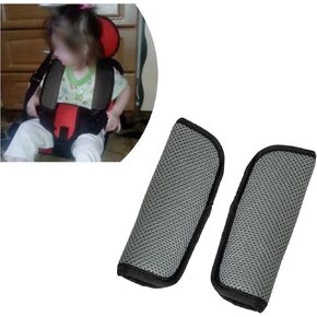2 PCS Car Seat Belt Shoulder Pad, 6.2" x 1.5" Seat Belt Soft Breathable Mesh Shoulder Cushion, Sponge Interlayer Extended Thickened Protector, Universal Interior Accessories for Cars (Gray)