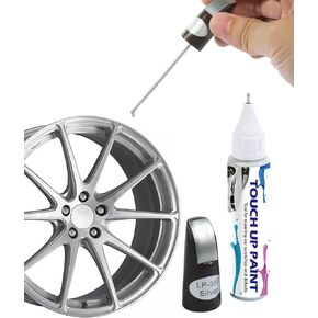 Zlirfy Car Touch Up Fill Paint Pen,Car Wheel Scratch Fix Rim Touch Up Paint Rim Scratch Repair Pen,Two-In-One Wheel Repair Paint,Car Wheel Scratch Remove,Used for Fix Rim Scratches (Silver)