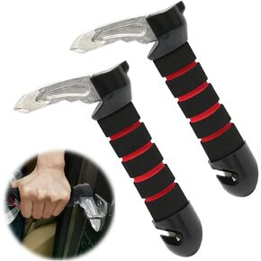 3 in 1 Car Door Handle for Elderly Portable Car Auto Assistor with Window Breaker and Seat Belt Cutter Provides Easy Sit Stand Support for Seniors 2 Pack