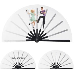 3 PCS Sublimation Fan Blanks White Polyester Sublimation Blank Hand Fan DIY Fans Heat Transfer Printing for Dancing, Wedding Preference, Home Decoration