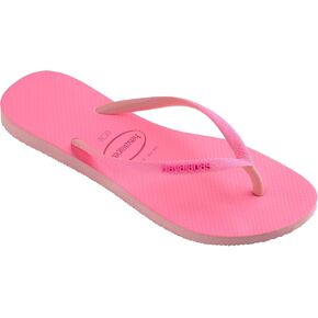 Havaianas Kids Slim Glitter Neon Flops - صندل ملون مع حزام بريق - Macaron Pink ، 11/12c طفل صغير