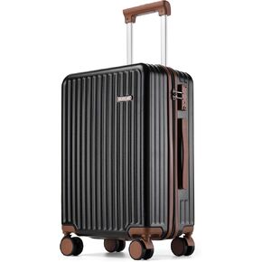 Carry on Luggage Airline Approved, Hardside Carry-on Suitcase with Spinner Wheels, Hard Shell Lightweight Small Travel Luggage with TSA Lock(Black)