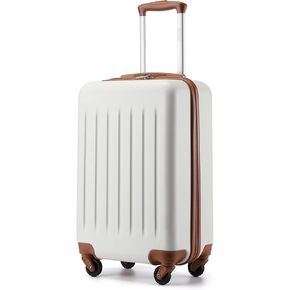 Kono 20-Inch Small Hardside Carry-on Suitcase with Spinner Wheels, Lightweight Rolling Cabin Suitcase for Airplane Travel (Cream White, for 1-3 Days of Travel)