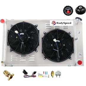 4 Row Radiator+Shroud Fan for Chevy C/K Series Pickup C10 20 30 Suburban& 73-88, Replacement Radiator, aluminum radiator, radiadores