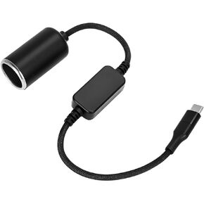 محول USB C إلى 12V ، USB C إلى 12 فولت محول ولاعة السجائر ， النوع C من الذكور إلى مقبس أخف من السجائر 12V ， لشرائح LED CAM CAM CAM CAM