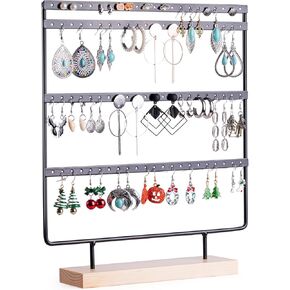 Earring Holder Organizer, Earring Display Stands for vendors, 4-Tier Earring Rack with 88 Holes (White)