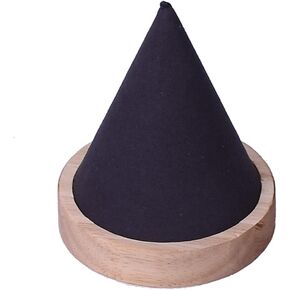 Teensery 1 Piece Wooden Cone Shaped Bracelet Display Holder Wood Bangle Watch Anklet Stand for Home Exhibition Retail Stores (Dark Grey)