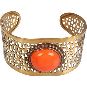 Sunsoul by Touchstone Indian Bollywood Handcrafted Mesh Work Wrist Enhancer Free Size Designer Jewelry Cuff Bracelet in Antique Gold Tone for Women