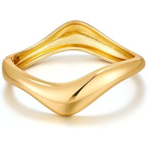 Gold Chunky Bangle Bracelets For Women Trendy Irregular Open Cuff Bangles Thick Wrist Wrap Bangle Gold Jewelry for Women