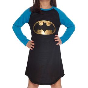 DC Comics Girls 'Batman Batgirl Gold Foil' Pajama Gown, Black, 4/5