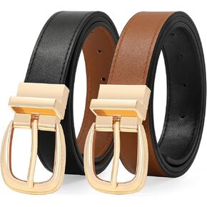 VONMELLI Reversible Leather Belt for Women Jeans Pants Fashion Belt Women Ladies Belt for Dress, Trim to Fit