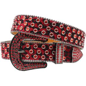 حزام حجر الراين النمر بطبعة أحزمة bling للنساء الفاخرة bb y2k cowgirl أحزمة لجينز ، حزام الهدايا في المهرجان in Kuwait