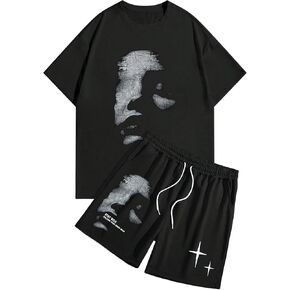 Gorglitter Men Factor Admits Summer Theert Grunge Tee Shirt و Draphic Shorts Lit Drippy Cloths