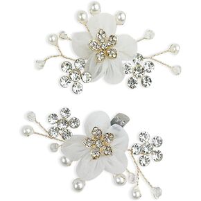 1Pair Women Flower Gold Gold Shoe Clip Pearl Rhinestone Jewelry Crystal Dress Decorations Glitter Shoes Heel Charms Clips Exclipe Accessories White