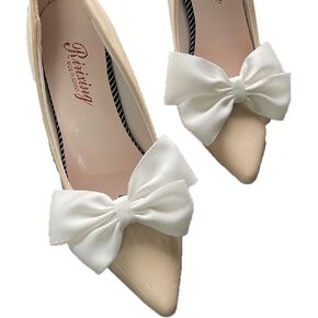 2Pcs Women Bow Shoe Clips Removable Shoe Buckles Decorative Shoes Accessories for Wedding party