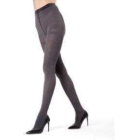 MeMoi Heather Flat Knit Opaque Tights, Smooth and Comfortable Control Top Tights, 40 Denier - Sizes Small to Q2