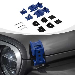 Hood Latches Aluminum Hood Catch Lock Kit Compatible with Jeep Wrangler JK JL & Gladiator JT Exterior Accessories (Type A, Blue)