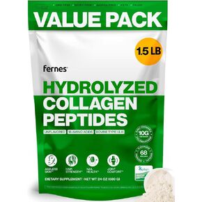 Collagen Peptides for Women Men (1.5LB) Type I & III Flavorless & Odorless Easy-Mix Hydrolyzed Peptan Protein Joint Hair Skin & Nail Support Gluten-Free Non-GMO Keto & Paleo Grass-Fed Kosher