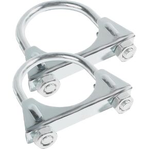 2PCS Car Exhaust Clamps,Muffler Clamp,Car Accessorie Muffler Coupling Clamp,Heavy Duty U Bolt Clamps Saddle Type,Fits Muffler Inlet and Outlet,Exhaust Pipe Inlet (2.5inch)