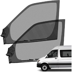 Magnetic Bug Screen for Front Doors, with Luminous Label, Pair Universal Size for Promaster, Sprinter, Metris, and Other Van