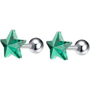 Small Star Cartilage Stud Earrings Stainless Steel Acrylic Stars Screw Back Studs Earrings Helix Conch Tragus Piercing Jewelry for Women