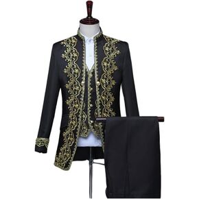 CAMDOM Mens Victorian Costume Suit Party Fancy Dress Coats and Jackets Medieval Prince Palace Stage Cosplay Outfit Set