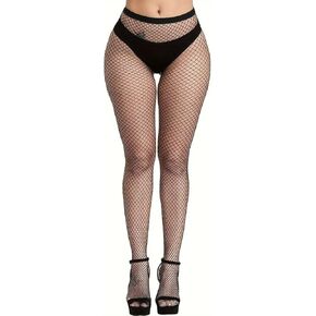 Boolavard Fishnet Stockings, High Waist Tights for Women, Fish Net Tights Ladies Plus Size One Size Fit All