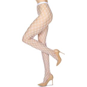 MeMoi Women's Flirty Maxi Fishnet Nylon Tights