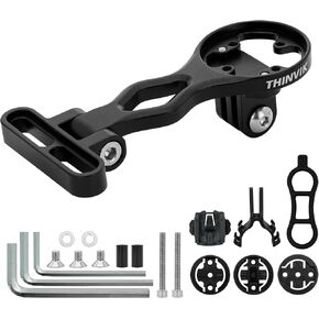Thinvik Out-Front Extended Mount & Bike Computer Mount for Garmin، زاوية قابلة للتعديل Gopro Combo Mount لـ Garmin Edge 1040 1030 840 830 540 530 130 - CNC سبائك الألومنيوم