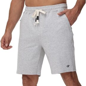 Yundobop Mens Casual Shorts Cotton Drawstring Summer Athletic Shorts with Zipper Pockets