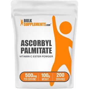 BulkSupplements.com Ascorbyl Palmitate Powder - Vitamin C Ester, Vitamin C Supplement - Gluten Free, 500mg per Serving, 250g (8.8 oz) (Pack of 1)