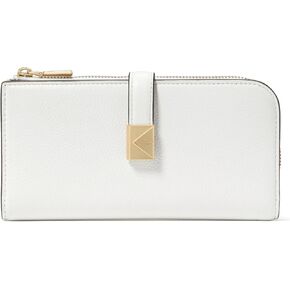 kate spade new york Deco Pebbled Leather Zip Slim Wallet, True White