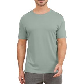 netdraw Men's Heavyweight Interlock Bamboo Viscose T-Shirt Buttery Soft Casual Basic Short Sleeve Dressy Cotton Shirt in Kuwait