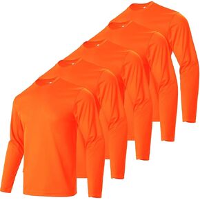Men's Pack Dry-Fit UV Moisture Wicking Shirts UPF 50+ Breathable Long Sleeve Tees Sun Protection T-Shirt with Hood