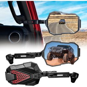Upgraded Extendable Jeep Mirrors Doors Off Compatible with 2024 2025 Wrangler JL & 2024 Gladiator JT, Wrangler JL Side Mirrors Wider View No Vibrate & Wobble (NOT FIT 1986-2023 Wrangler Gladiator)